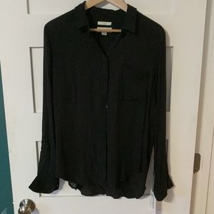 Sheer black button up blouse